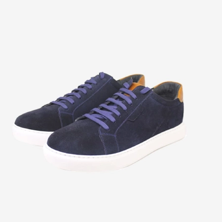 Men's navy split leather daily shoes model sh018 کفش روزمره چرم split مردانه سرمه ای مدل sh018